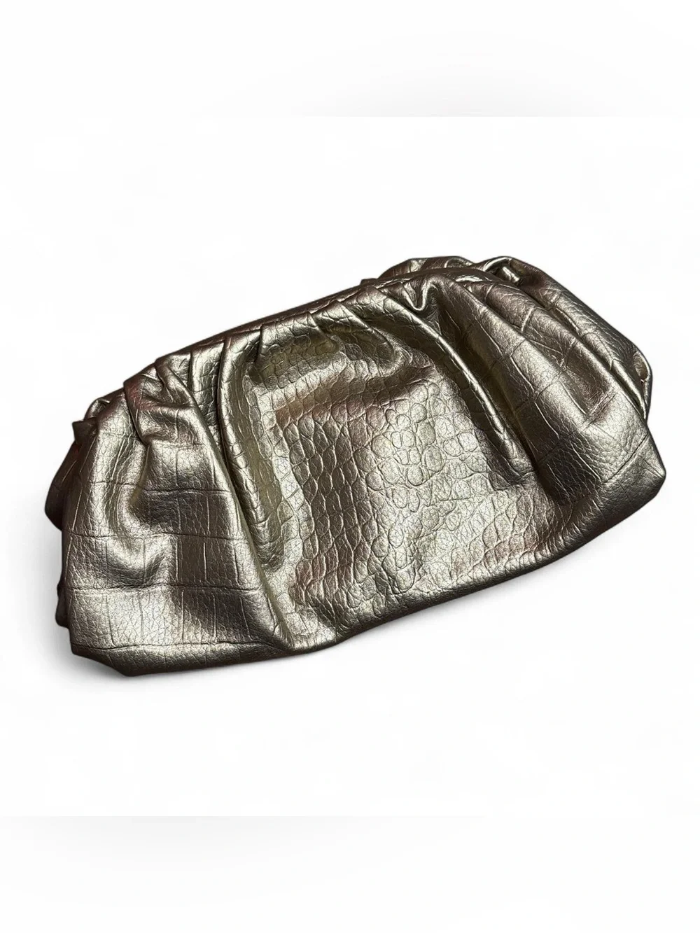 Small Gold Faux Croc Clutch Purse